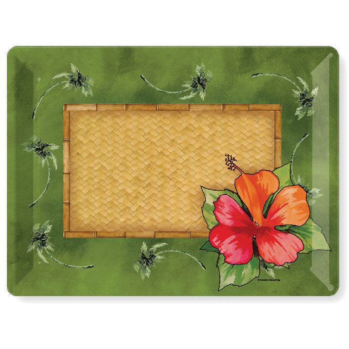 Bamboo Weave Tray, Plastic 10" x 14