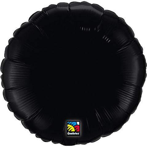 18" Onyx Black Round Foil Balloon