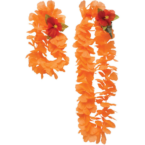 Lei & Headband, Orange