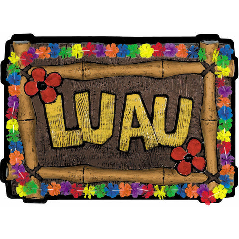 Vac Form Wood Luau Sign