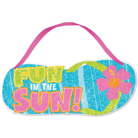 Beach Flip Flop Small Glitter Sign