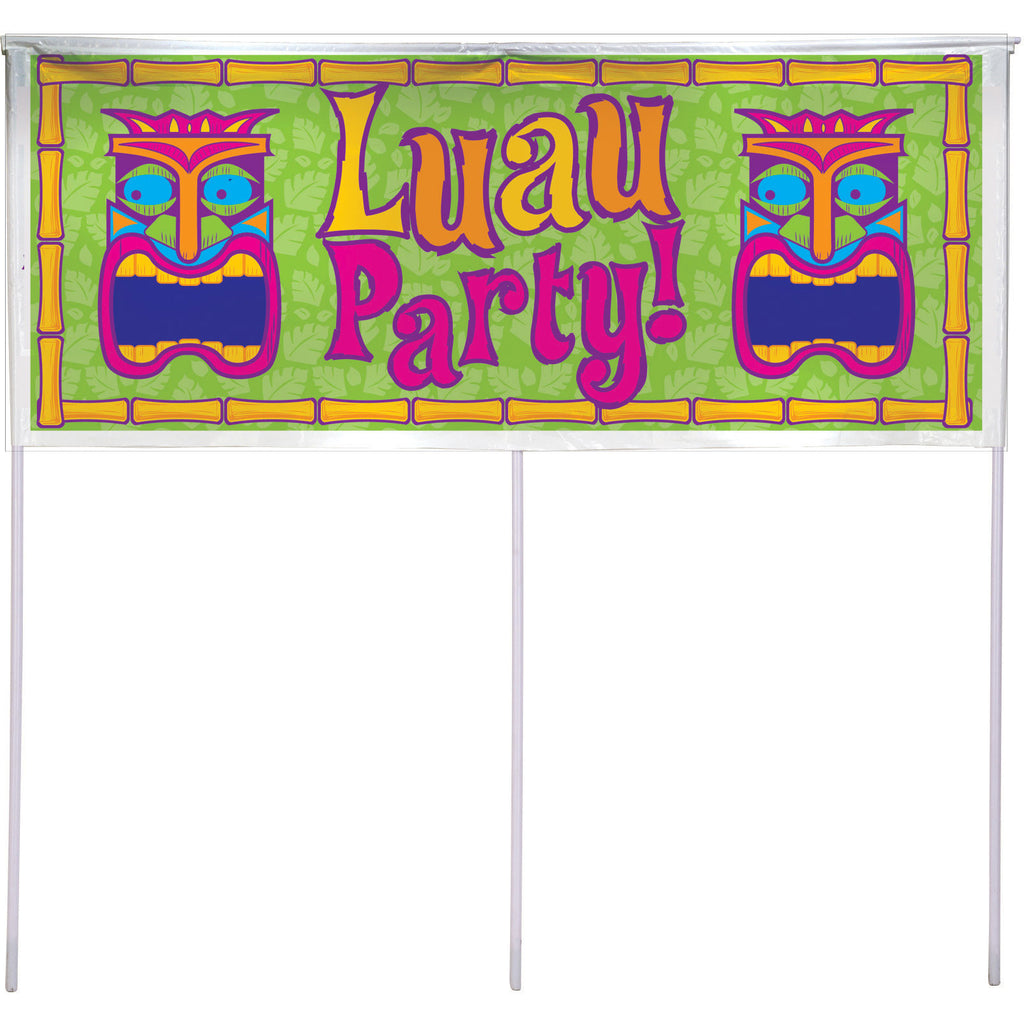 Tiki Luau Party Yard Banner