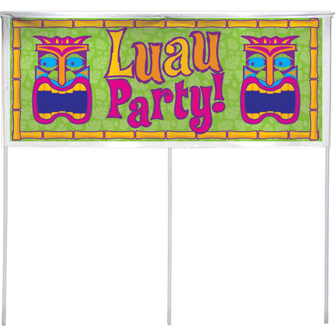 Tiki Luau Party Yard Banner