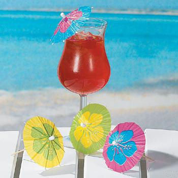 Parasol Pick with Hibiscus Flowers