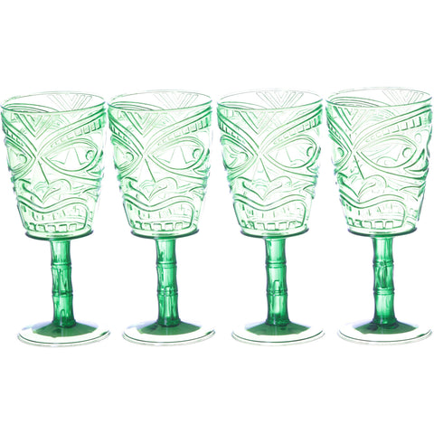 Tiki Face Wine Goblet