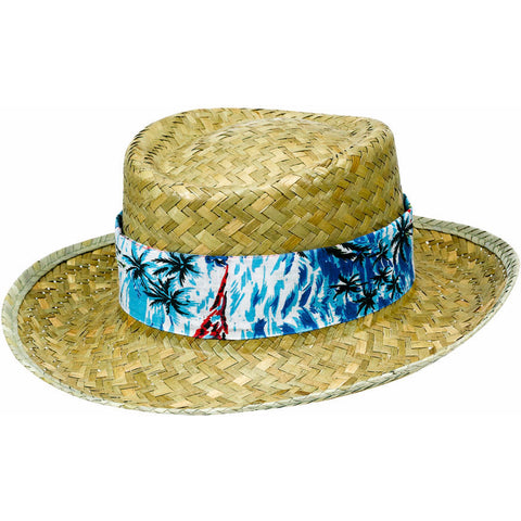 Straw Hat With Floral Band