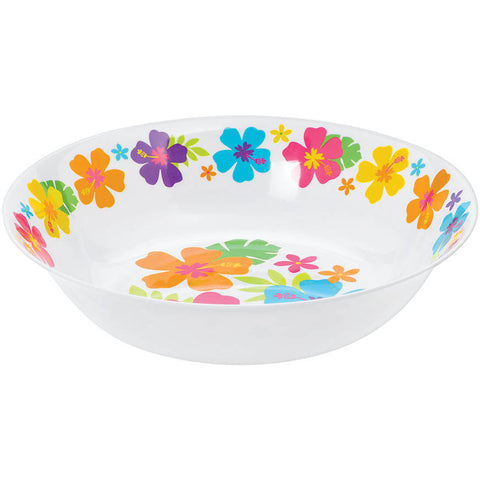 White Hibiscus Melamine Serving Bowl