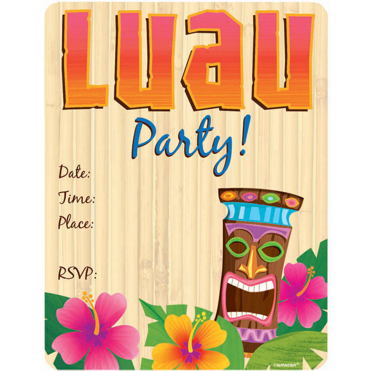 Luau Fun Die-Cut Invitations