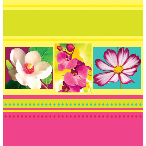 Island Flowers Plastic Tablecover