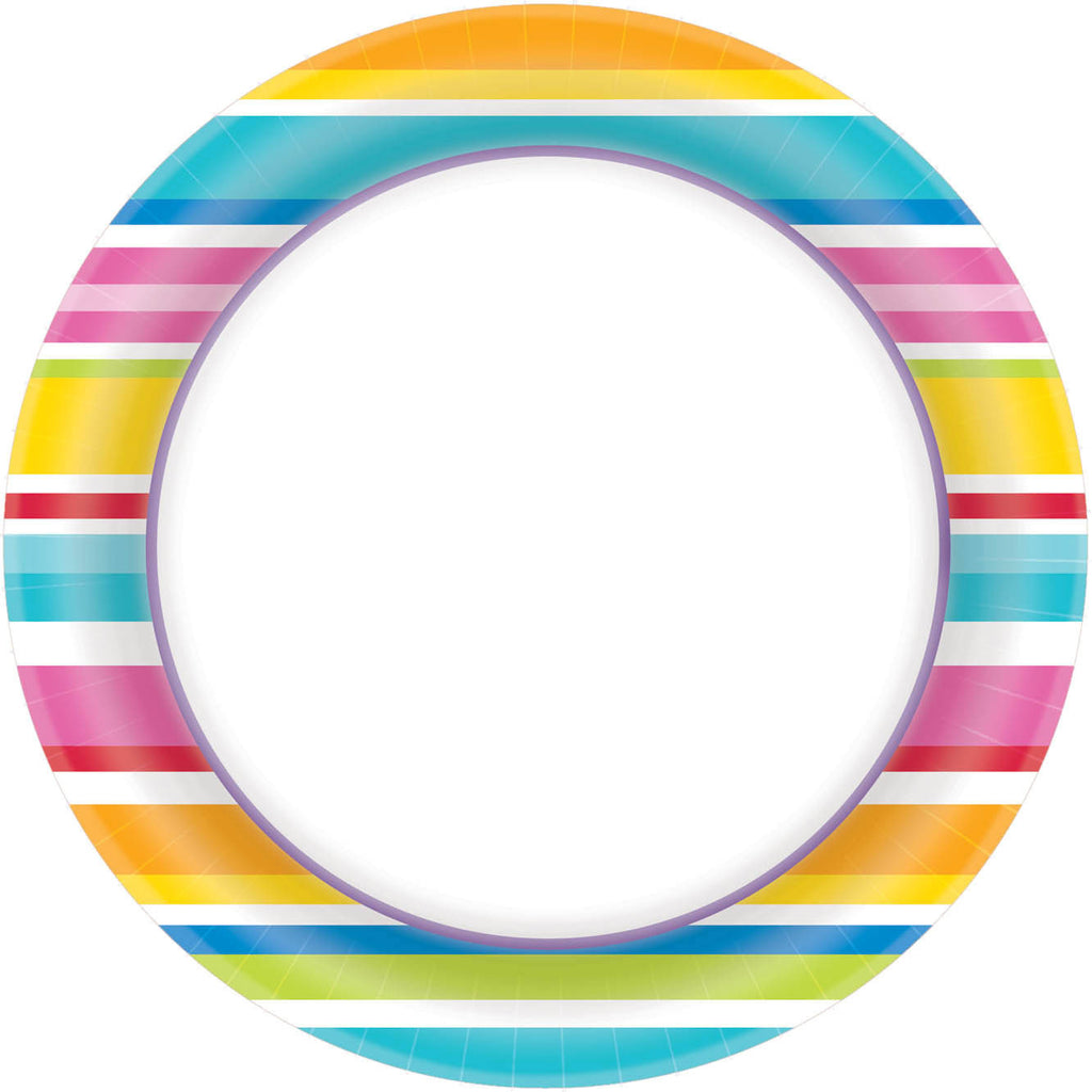 Multi Stripe Dessert Plates (100ct)