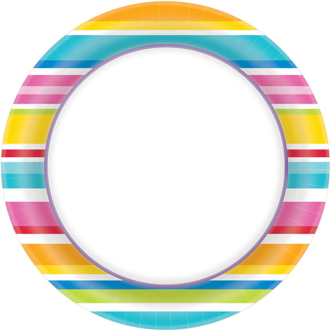 Multi Stripe Dessert Plates (100ct)