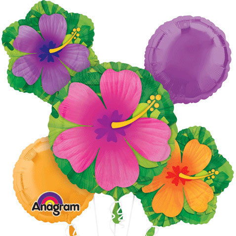 Tropical Hibiscus Bouquet of Balloons (5pc)