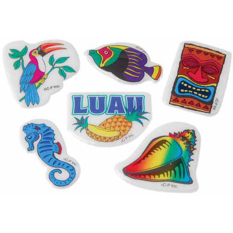 Luau Puffy Stickers