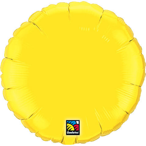 18" Yellow Round Foil Balloon