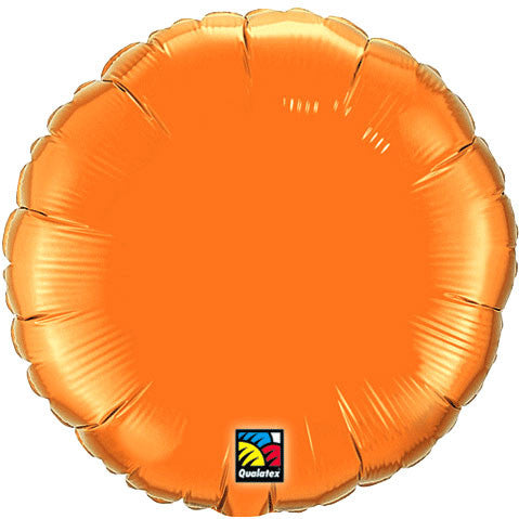 18" Orange Round Foil Balloon