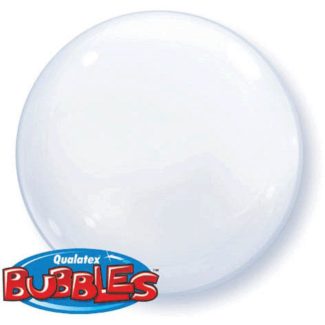 15" White Bubble Balloon (4 ct)