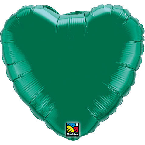 18" Emerald Green Heart Foil Balloon