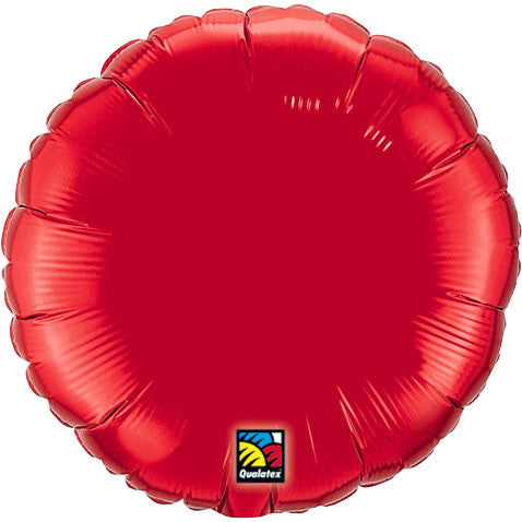 18" Ruby Red Round Foil Balloon