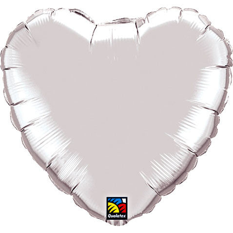 18" Silver Heart Foil Balloon