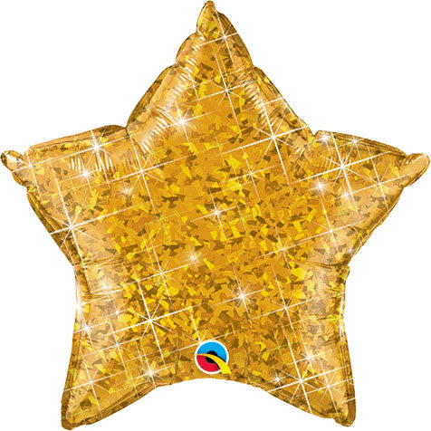 20" Holographic Gold Star Foil Balloon