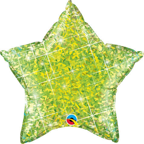 20" Holographic Lime Star Foil Balloon