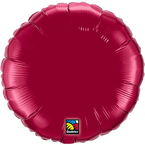 18" Burgundy Round Foil Balloon