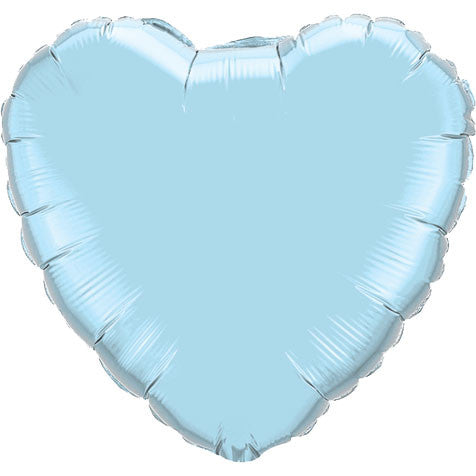 18" Pearl Light Blue Heart Foil Balloon