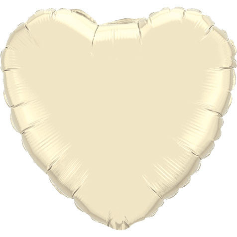 18" Pearl Ivory Heart Foil Balloon